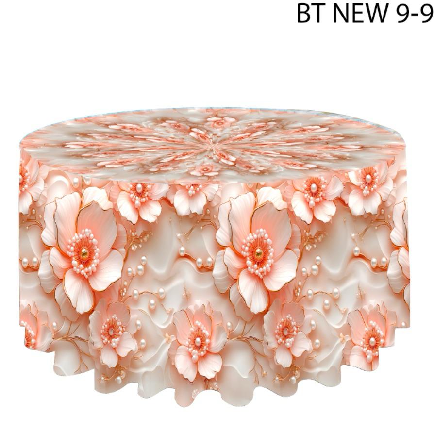 Orange Peonies Table Cloth (Round Table)