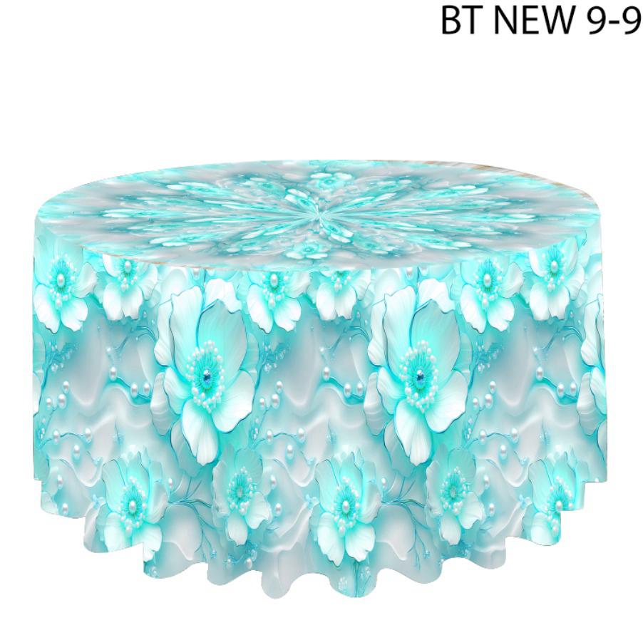 Blue Peonies Table Cloth (Round Table)